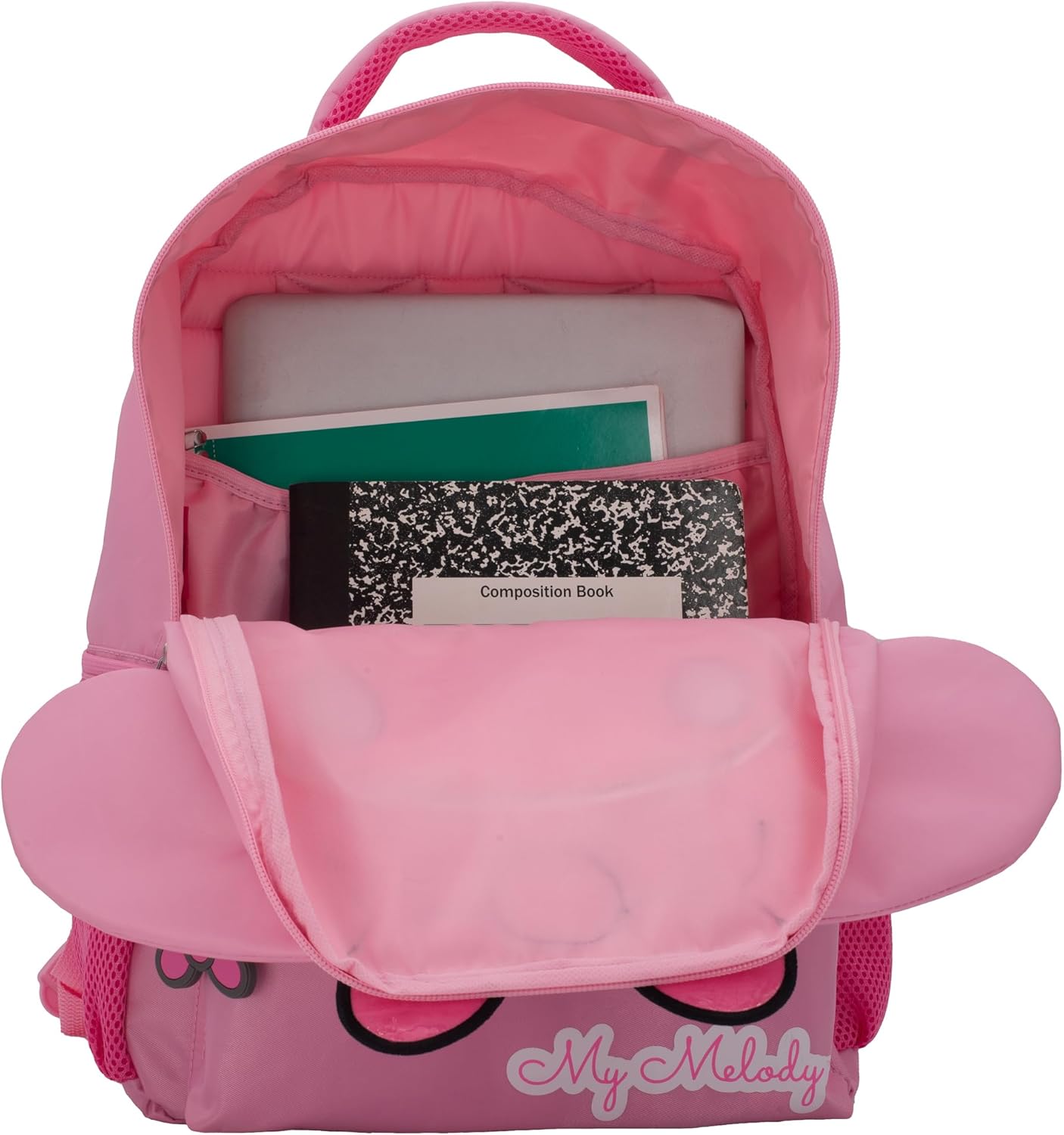 AI ACCESSORY INNOVATIONS Hello Kitty My Melody Backpack for Girls, Sanrio Kawaii Bookbag, 16 Inch Anime School Bag with 3D Features,