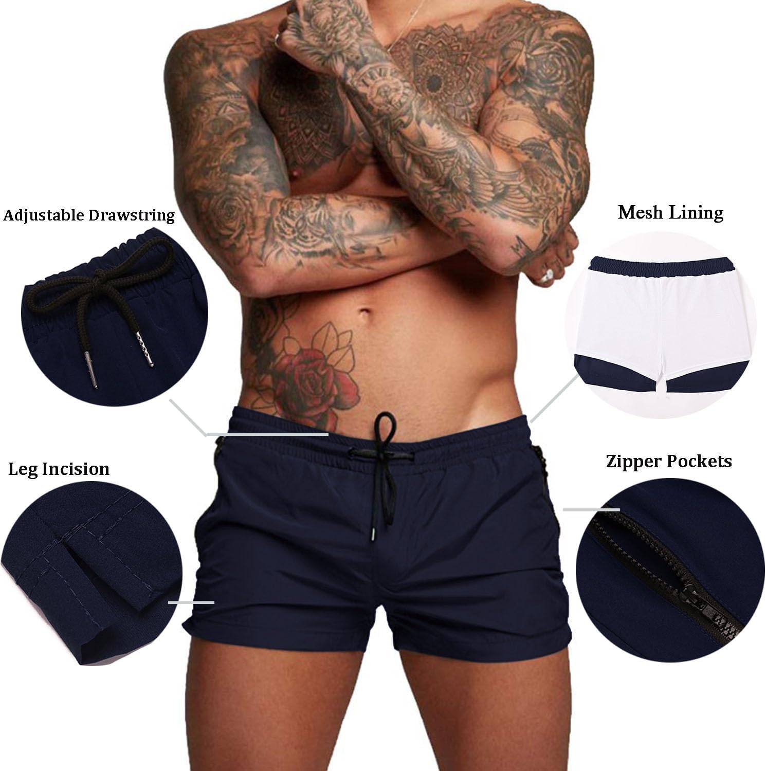 COOFANDY Men's Swim Trunk Quick Dry Swimwear Mesh Lining Bathing Suit Swimsuit Board Beach Sport Short - Image 3