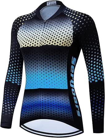 Women's Quick Dry Long Sleeve Cycling Jersey With Reflective Stripes, Zip And Pockets, Hmxc002, S
