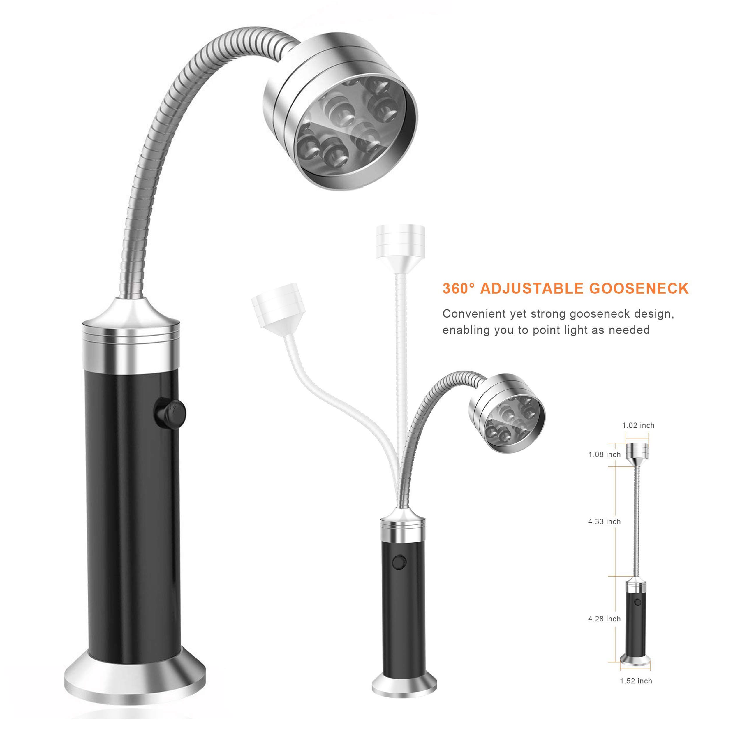 2 Pcs Parrilla LED Luces con Base magnética y Flexible Cuello 360 ° Rotación para barbacoa, camping, fiesta, leer, BBQ ect