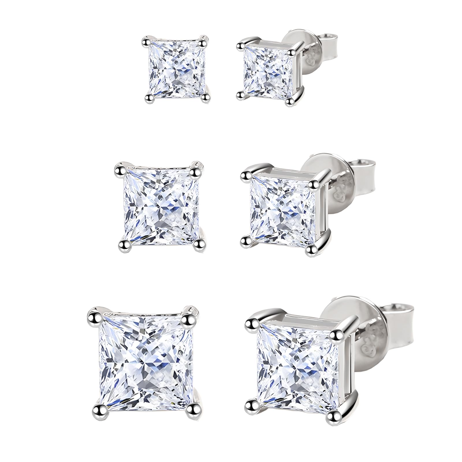 Clever Schmuck Orecchini in argento da 27 mm, triangolari in plastica a