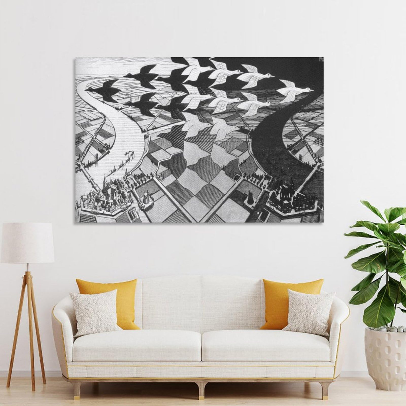 Amazon.co.jp: マウリッツ・エッシャー画家絵画芸術作品【昼と夜