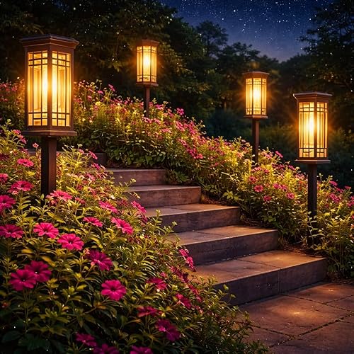 Paquete de 4 luces solares impermeables para exteriores, luces solares para exteriores, para patio, camino, pasarela, césped, jardín, decoración,