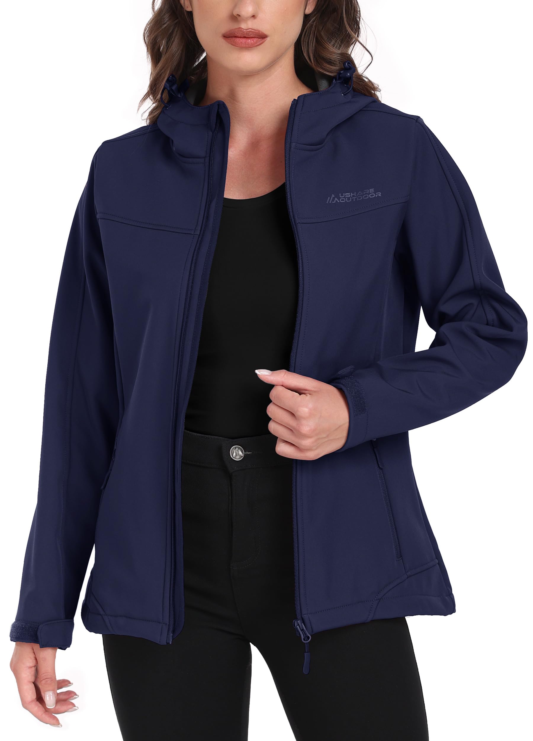 ATLASLAVA Softshelljacke Damen mit Kapuze Regenjacke Fleecejacke Wanderjacke Gefüttert Jacken Outdoor Wandern S-3XL