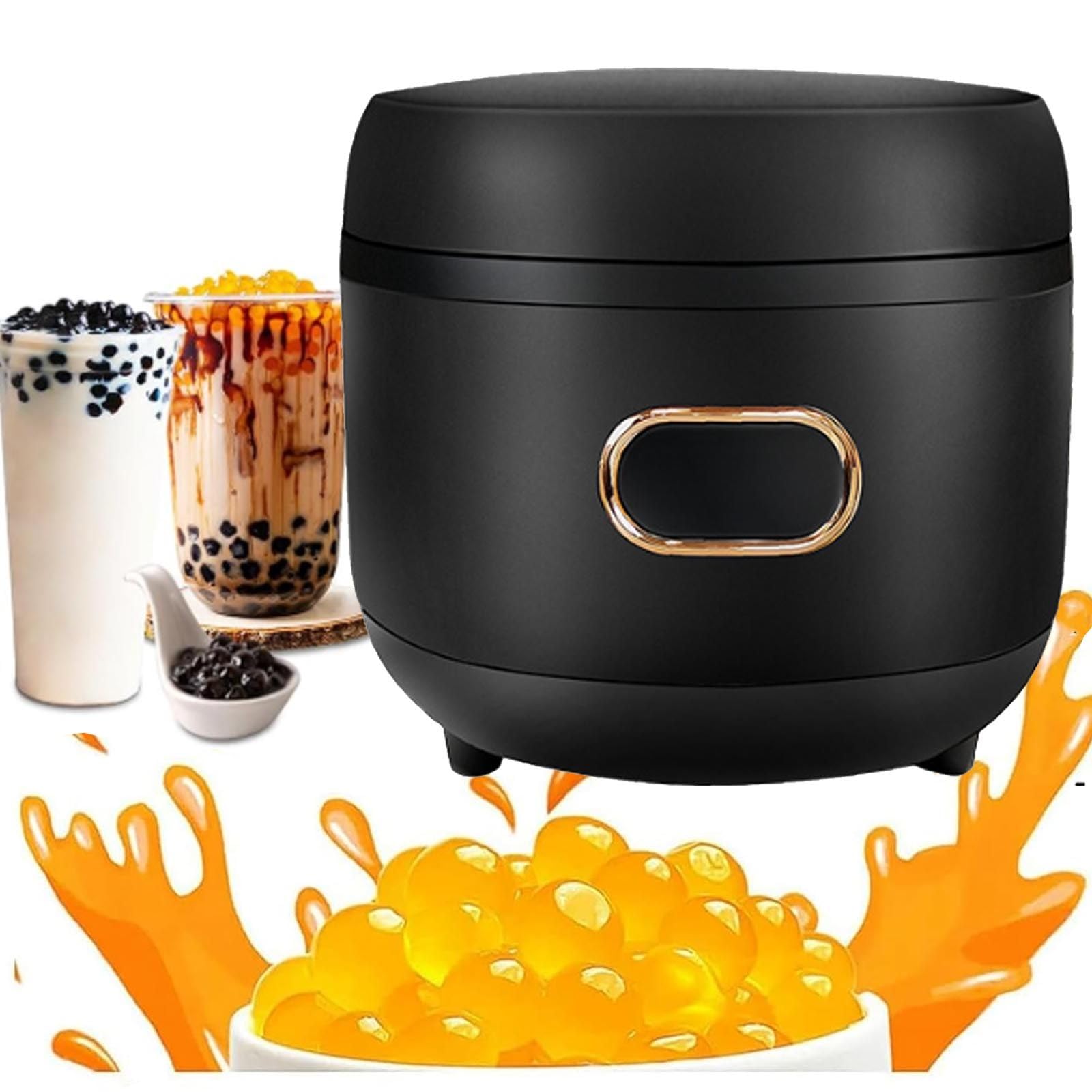 Smart Pearl Cooker 5L,900W Vollautomatischer Perlentopf | Kommerzieller Boba-Perlen-Tapioka-Kocher, | Perlenkocher Aus Braunem Zucker | Antihaftbeschichtung/Touchscreen,Black