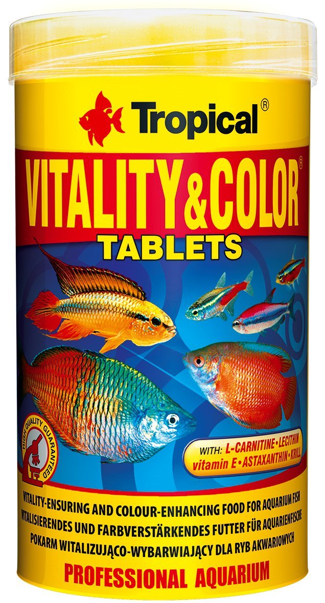VITALITY&COLOR TABLETS A 250ml / 150g / 340 pcs - high-protein, color-enhancing & vitality-boosting tablets for omnivorous and carnivorous fish