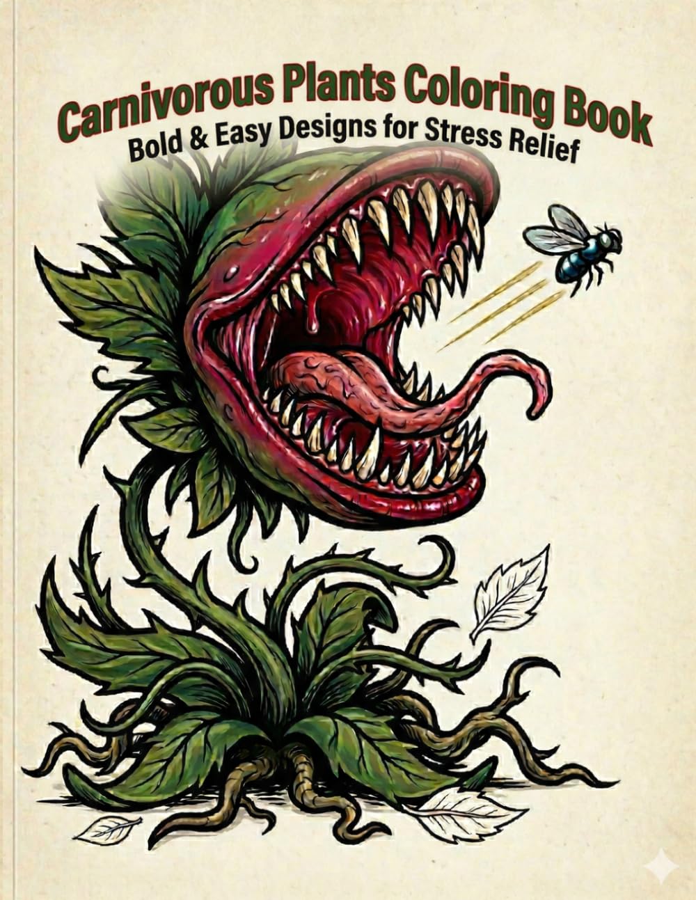 Carnivorous Plants Coloring Book: Bold & Easy Designs for Stress Relief