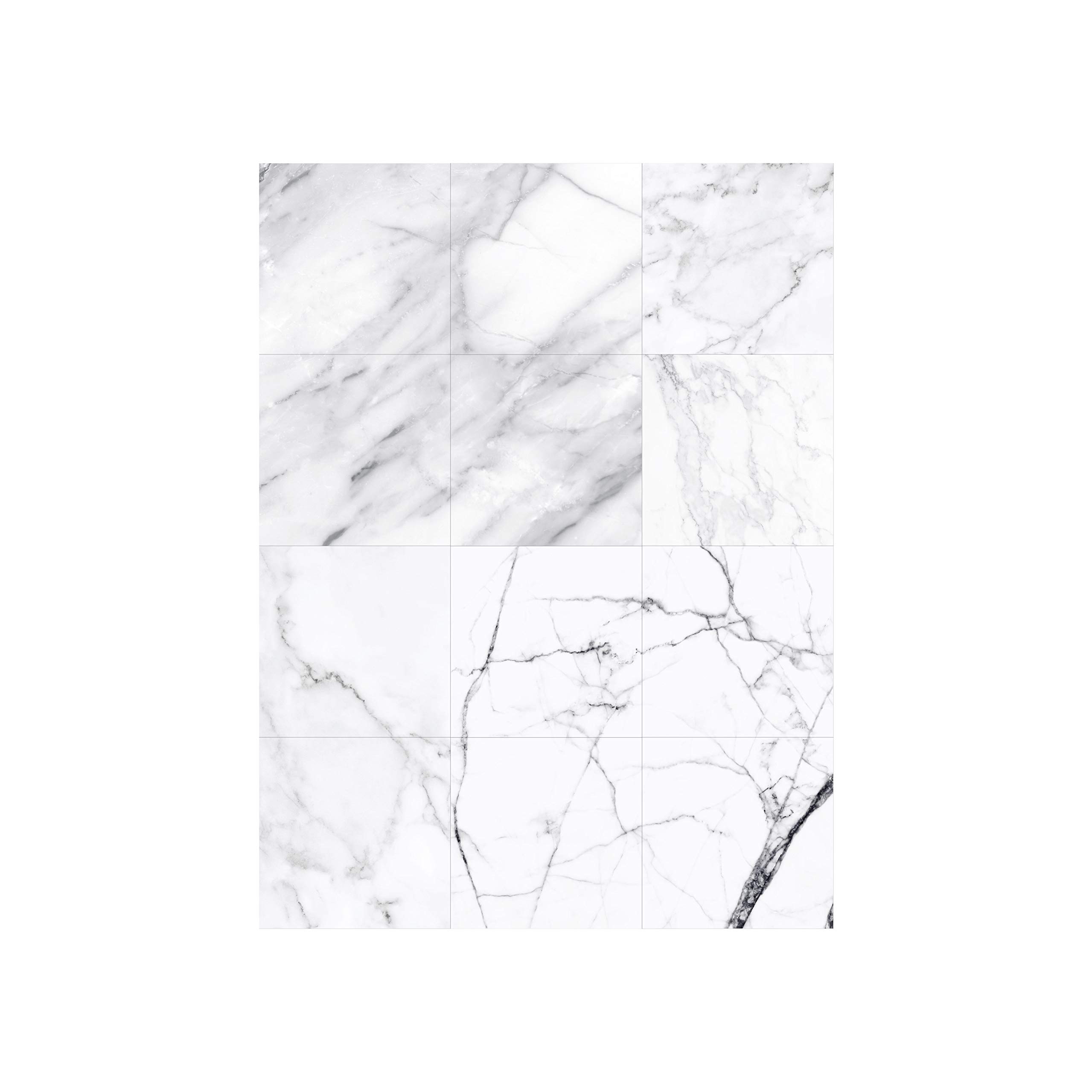 WALPLUS 24 Pcs 15cm(6") Tile Stickers Peel and Stick Backsplash Self-Adhesive Removeable Stick on Wall Vinyl Home Decoration DIY for Living Kitchen Bedroom Splashbacks - Marble Tiles