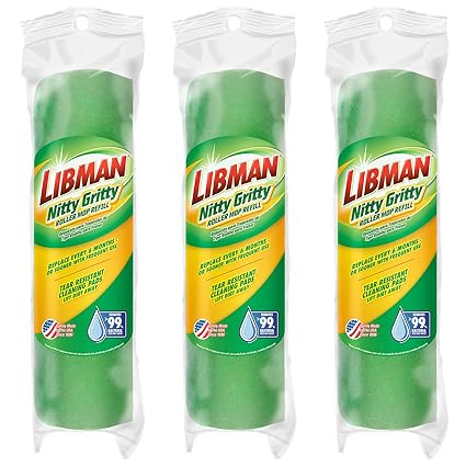 Libman Nitty Gritty Microfiber Mop Refills, Green, Yellow