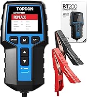 TOPDON BT200 12V/24V Battery Tester 100-2000 CCA - Pro Alternator Cranking Analyzer for Cars Trucks SUVs Boats Motorcycles