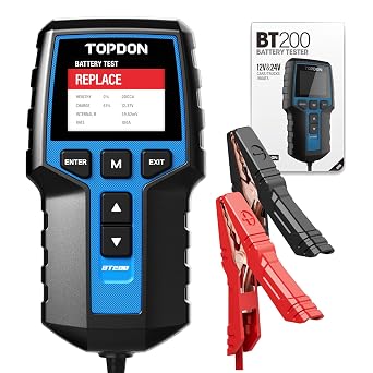 TOPDON BT200 Car Battery Tester, 12V/24V, 100-2000 CCA Load Tester