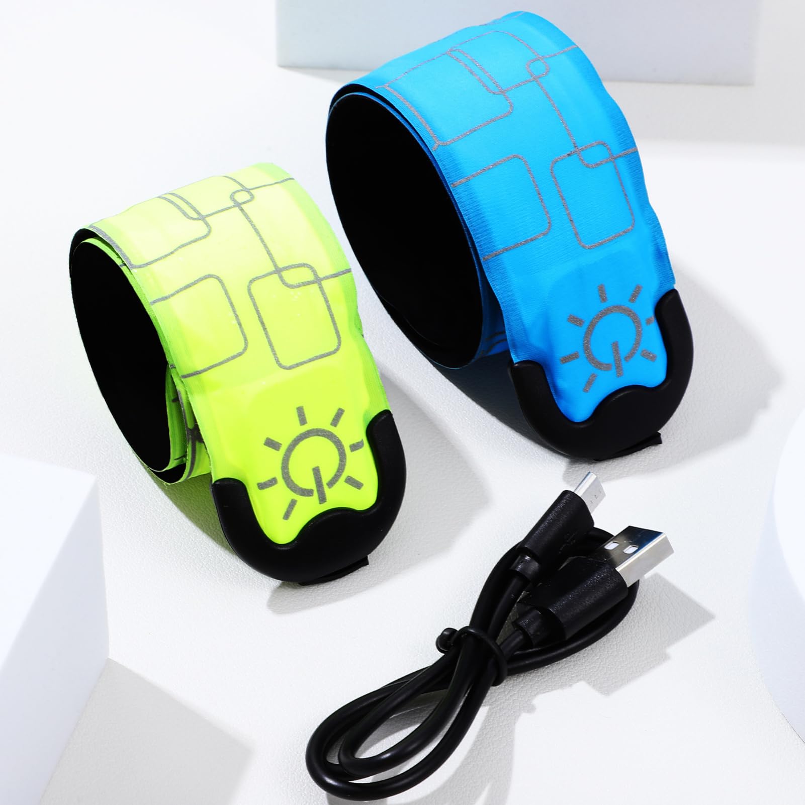 TOYANDONA 4piezas Brazaletes Luminosos Led para Correr Ciclismo y Trotar De Noche Brazaletes De Alta Visibilidad para Actividades