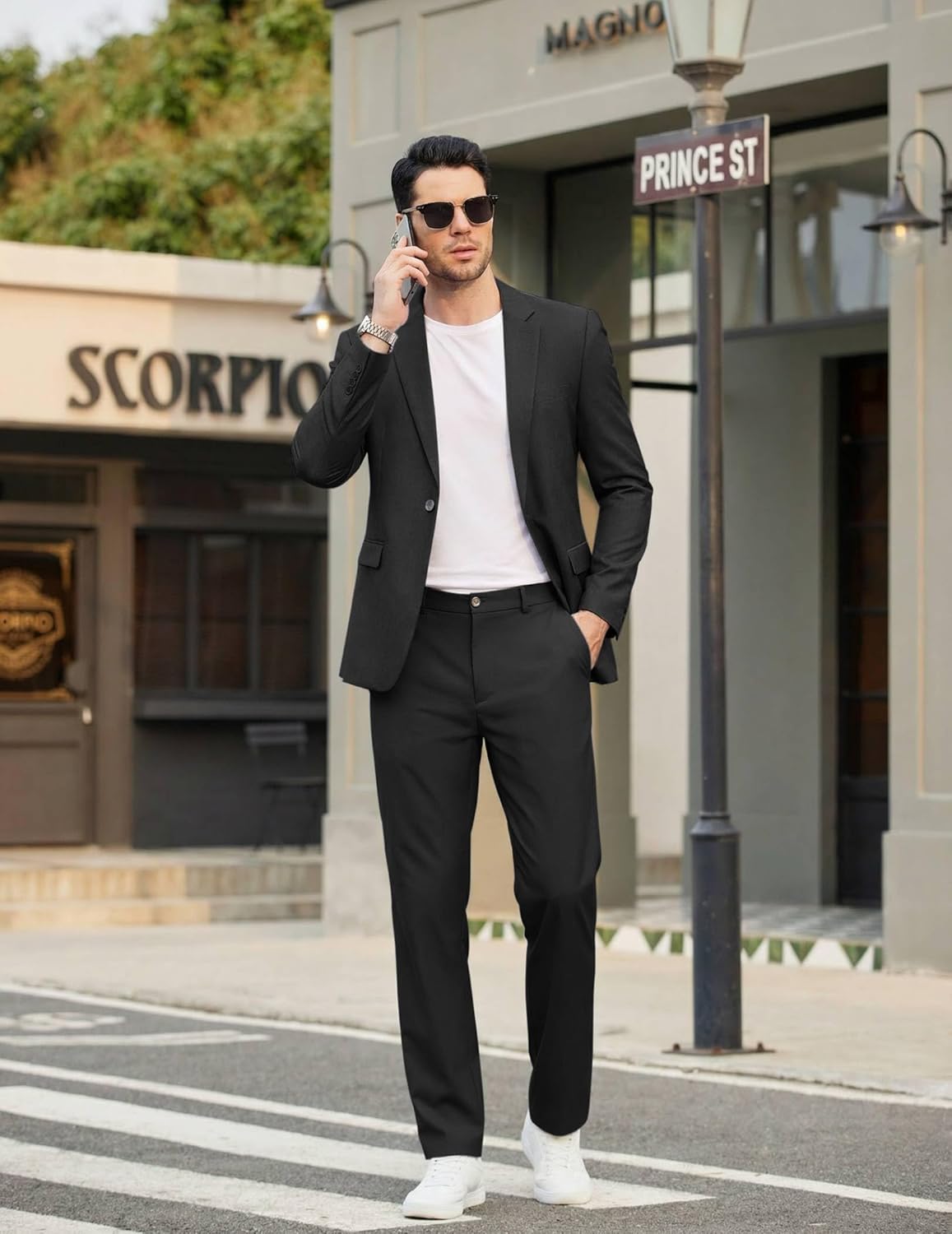 COOFANDY Men's Casual Pants Elastic Waist Flat Front Dress Slacks Regular Fit Stretch Golf Pants Work Office Trousers - Image 5