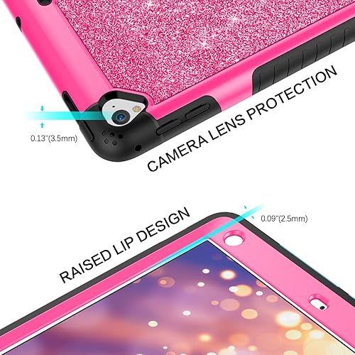 Miniatura 5 de BENTOBEN Funda para iPad Air 2iPad 9.7 20172018Pro 9.7, iPad 56 generación, purpurina de 3 capas de cuerpo completo, soporte protector de cuero