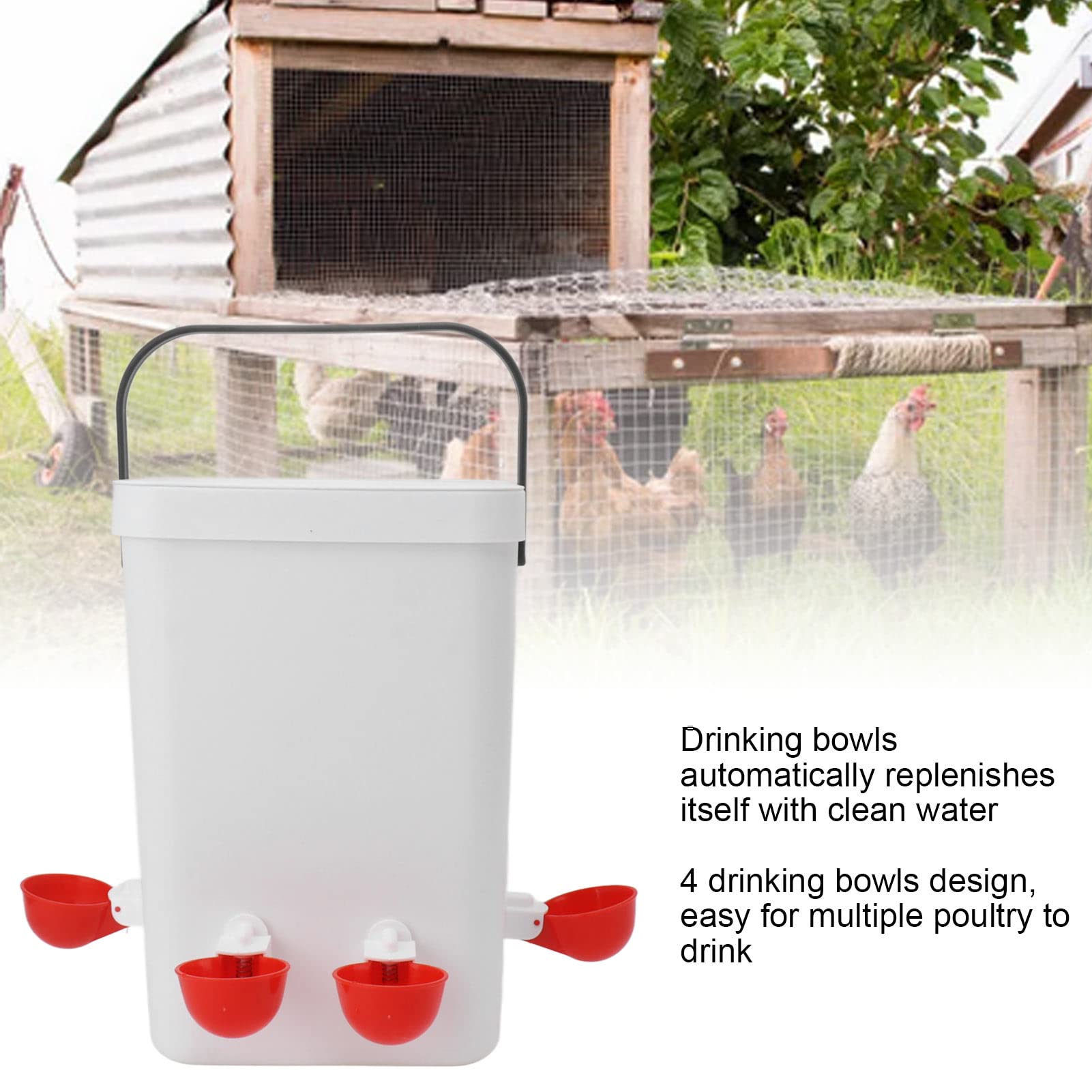 Juego de Bebedero y Comedero Automático para Aves de Corral, 12 litros, Ahorro de Energía, Múltiples Bebederos para Pollos, Patos y Aves de Corral