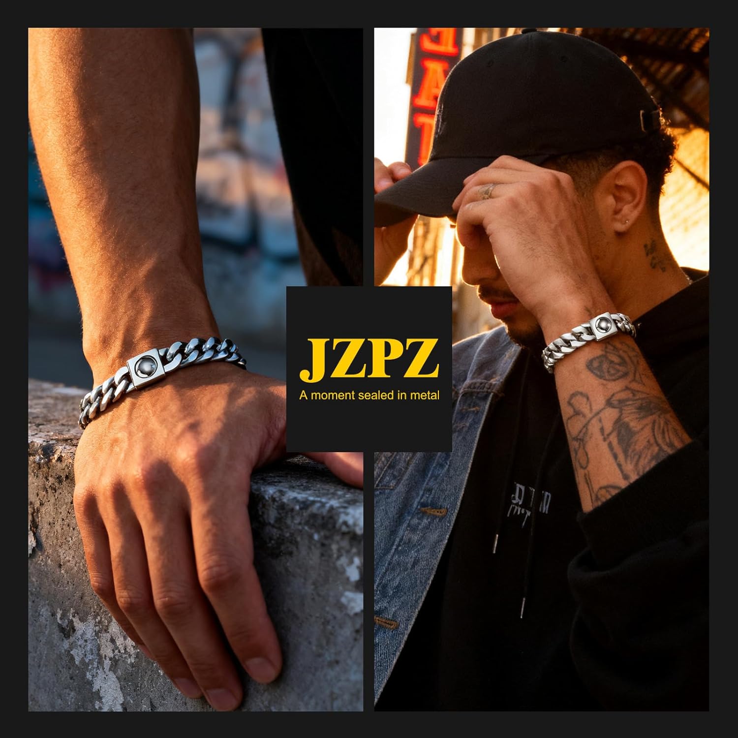 Men's Stainless Steel Cuban Link Bracelet : Chunky Cuban Chains Bracelets,Silver Curb Handchain Jewelry Accessories, Gift for Him,Son,Husband,Boyfriend,Birthday,7.7Inch,Box Packed - Image 7