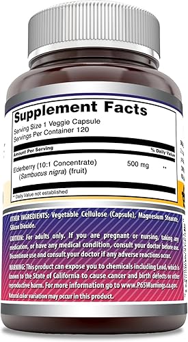 Miniatura 5 de Amazing Formulas Sambucus Saúco Suplemento Cápsulas vegetales  Equivalente a 5000 mg  Apoya la salud del sistema inmunológico  Buena fuente de