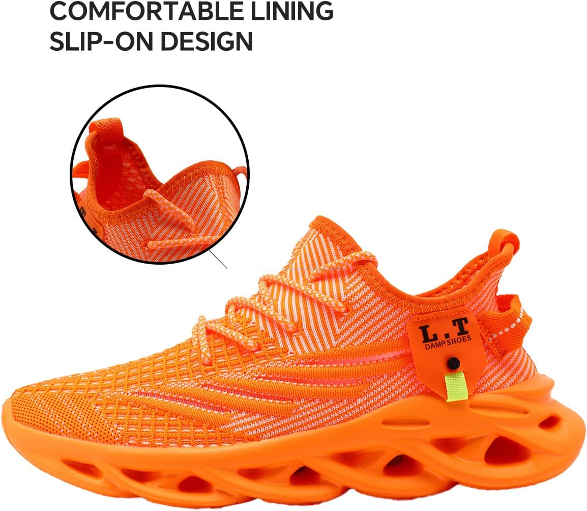 Mens Running Shoes Gym Slip on Sneakers Non Slip Walking Tennis Sports Work Athletic Workout Casual Lightweight Breathable Fashion
