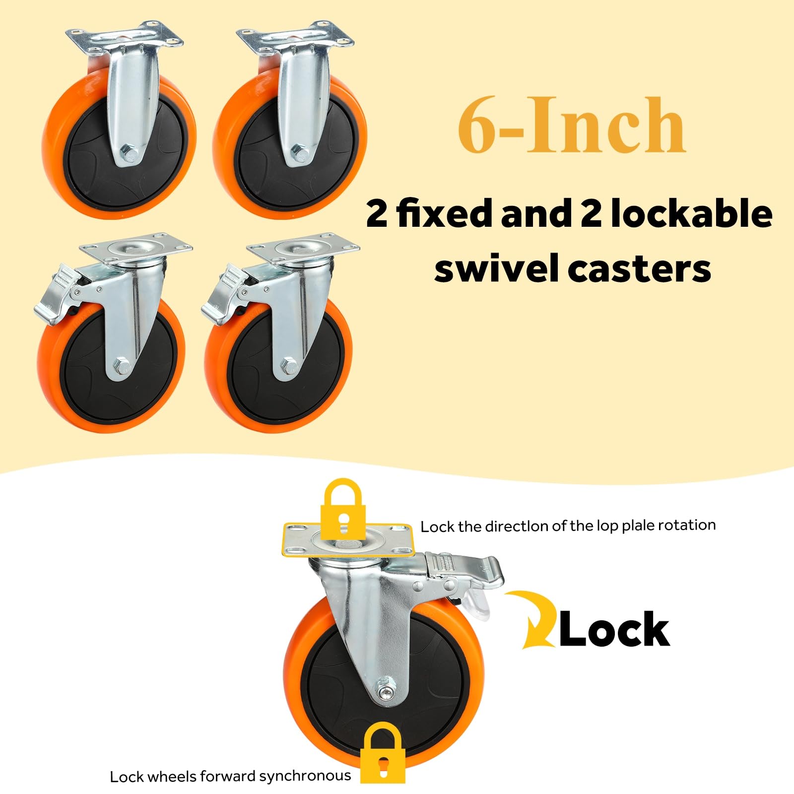 ELAFROS 3 Shelf Heavy Duty Utility Cart, 34" X 17" X 38.5", Rolling Work Cart With 4 - View #11