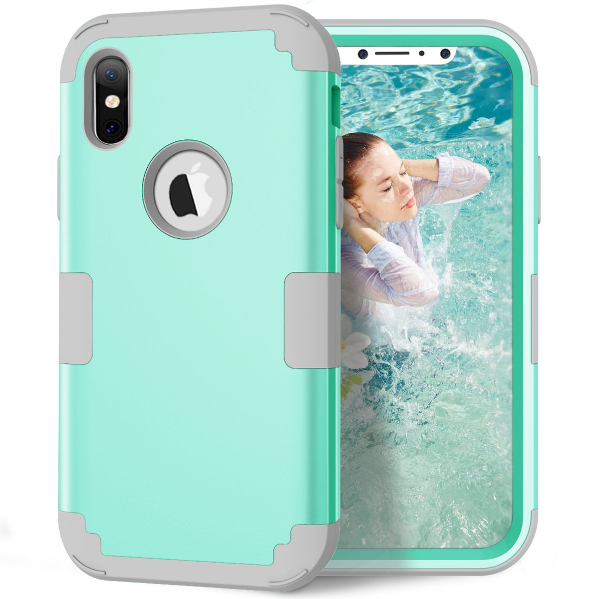iPhone X Case, iPhone 10 Case, MCUK In Hybrid Best Impact Defender  Cover Silicone Rubber Skin Hard Combo Bumper with Scratch-Resistant Case