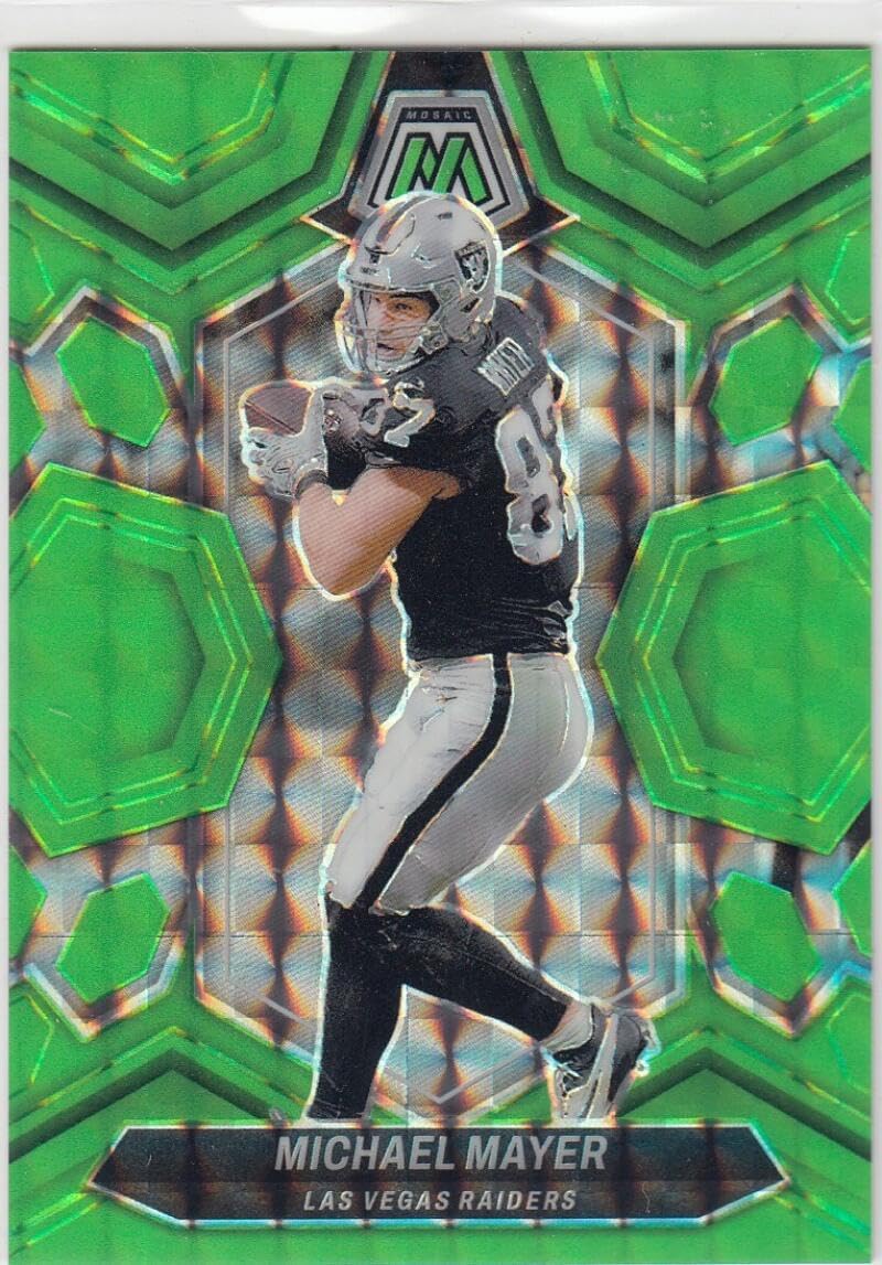 Football Trading Card 2024 Panini Mosaic Mosaic Green Fluorescent #117 Michael Mayer EX/NM 6/10 LV Raiders
