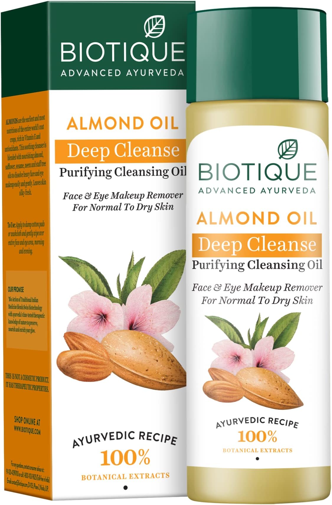 Bio Almond Oil Soothing Face and Eye Make Up Cleanser, 120 ml/4.05Oz.