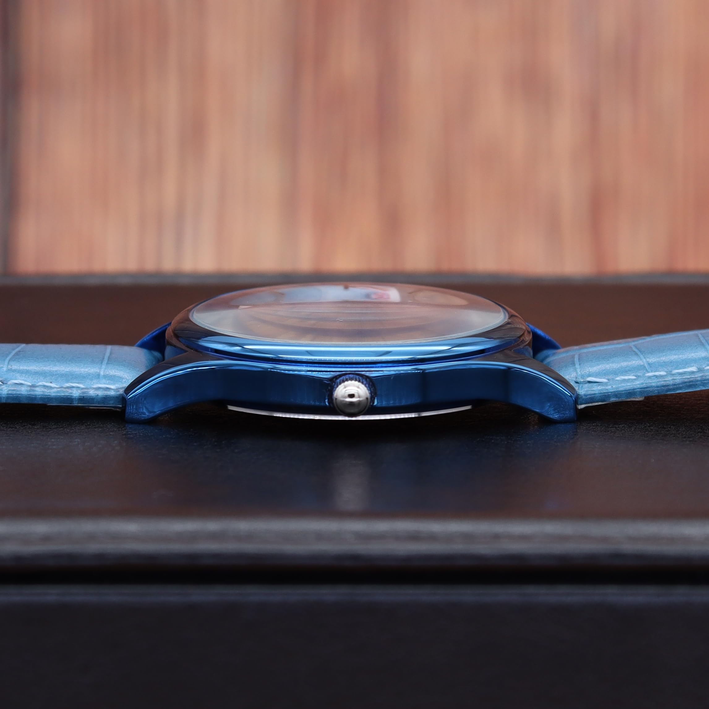 Orologio fotografico personalizzato, il retro del quadrante può essere inciso con parole. Realizzato in lega e cinturino in pelle. Resistente all'acqua. Adatto come regalo per papà, fidanzato o come