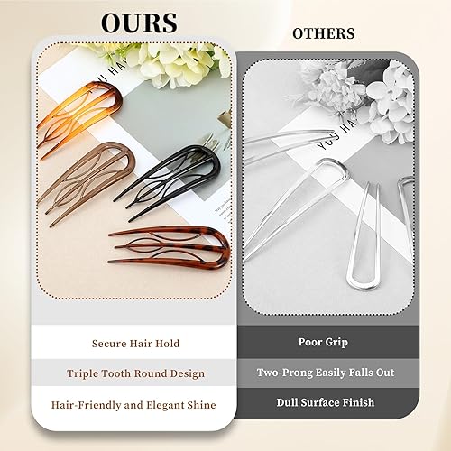 Miniatura 6 de 4 horquillas para el cabello para mujer, cabello fino y fino, pasadores grandes para cabello fino y grueso, pasador de pelo de torsión francesa de