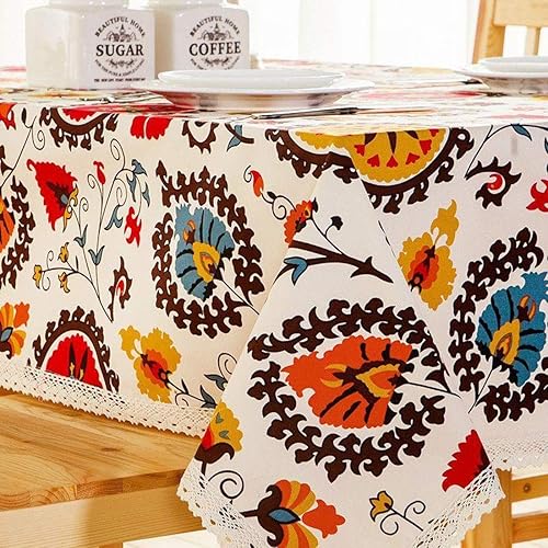 Miniatura 5 de Mantel Bringsine clásico rectangular de lino, para picnic, cena, varios tamaños