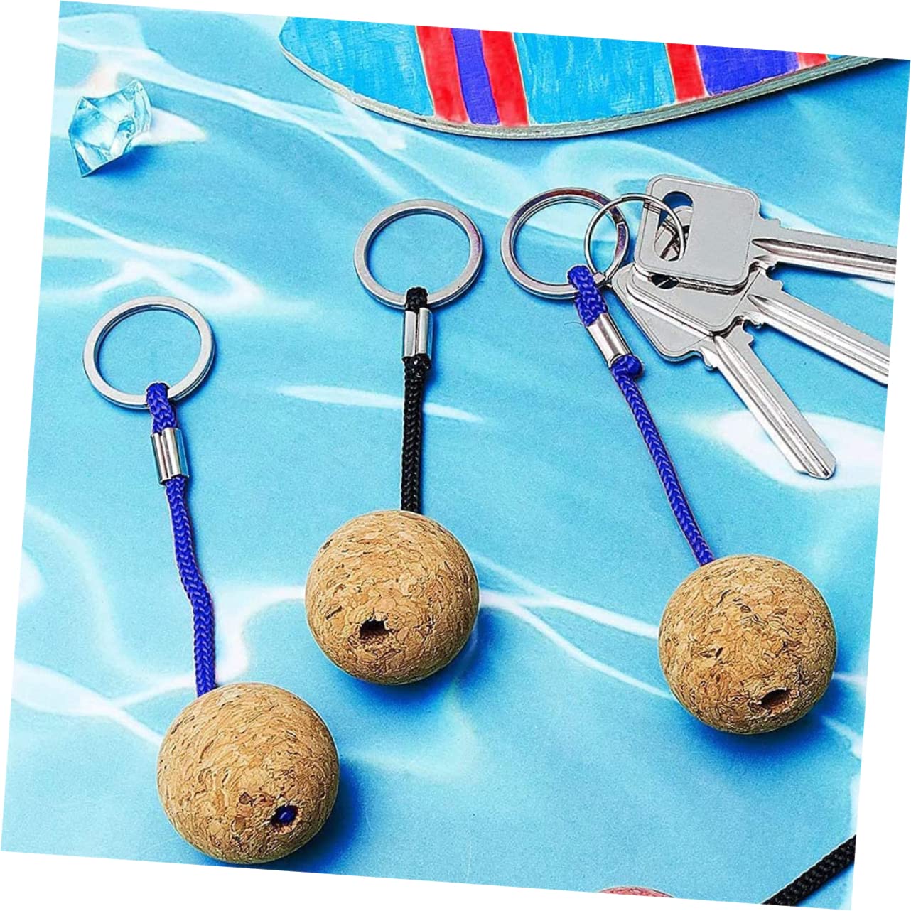 Toyvian Portachiavi Con Palline Di Sughero Portachiavi Galleggiante Per Barca Keychain Che Galleggia A Forma Di Fare Surf Palla Di Catene Chiave Entra Teagno Mobile Di Legno