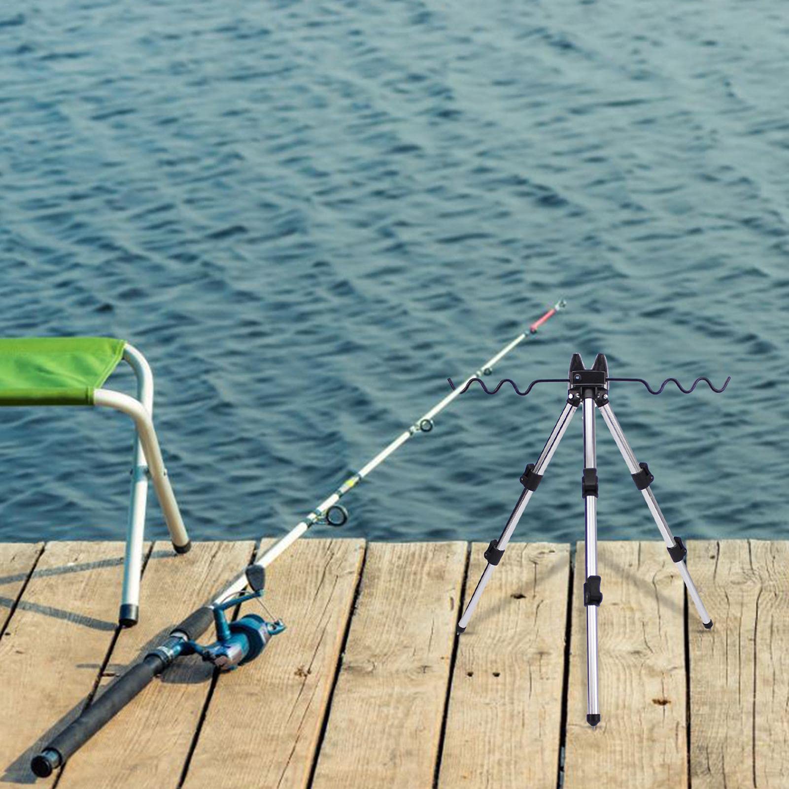 Canne Da Pesca Treppiede Basamento In Lega di Alluminio Regolabile Telescopico Staffa Pieghevole Treppiede Supporto Per Sea Beach Shore Pier Tackle Telescopico