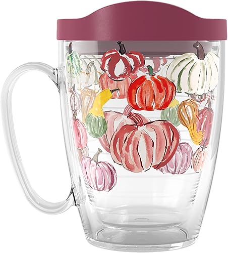 Tervis Vaso aislado de doble pared Sara Berrenson con patrón de calabaza otoñal hecho en Estados Unidos mantiene las bebidas frías y calientes, 16