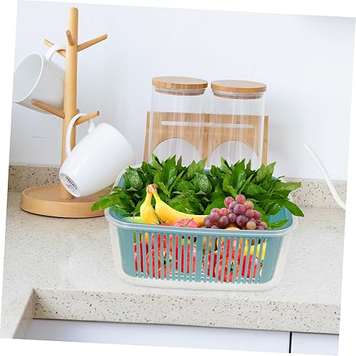 Miniatura 6 de Caja de almacenamiento de alimentos de gran capacidad, divisor de drenaje, caja de conservación de plástico para cocina, nevera, organización para