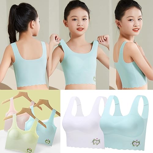 Miniatura 2 de Girls Training Bra-Racerback Sports Seamless Bras, Teen Bra Comfort Seamless, Girls Bra with Removable Mini-A Cup Pad