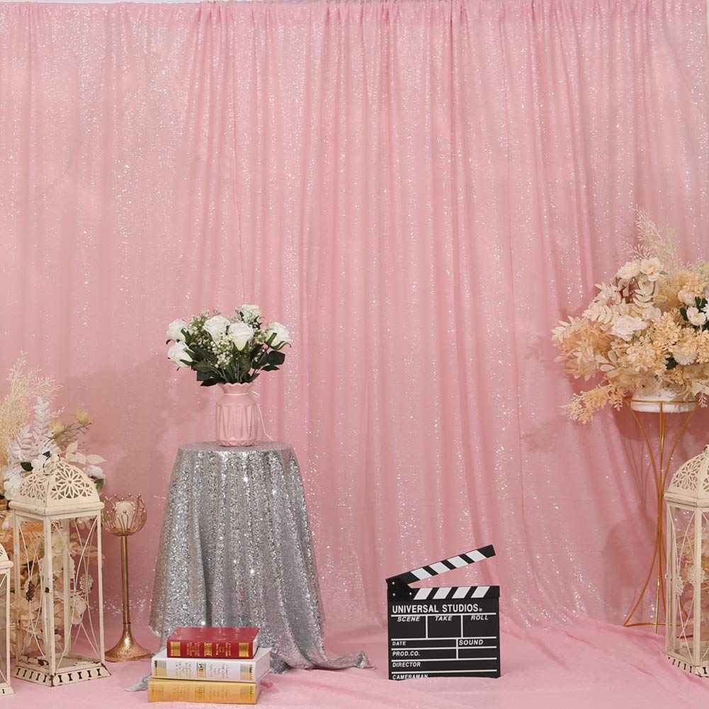 Eternal Beauty 305x305cm Pink Shinny Sequin Photography Backdrop Party Prom Wedding Youtobe Banquet Photo Background (10x10 feet)