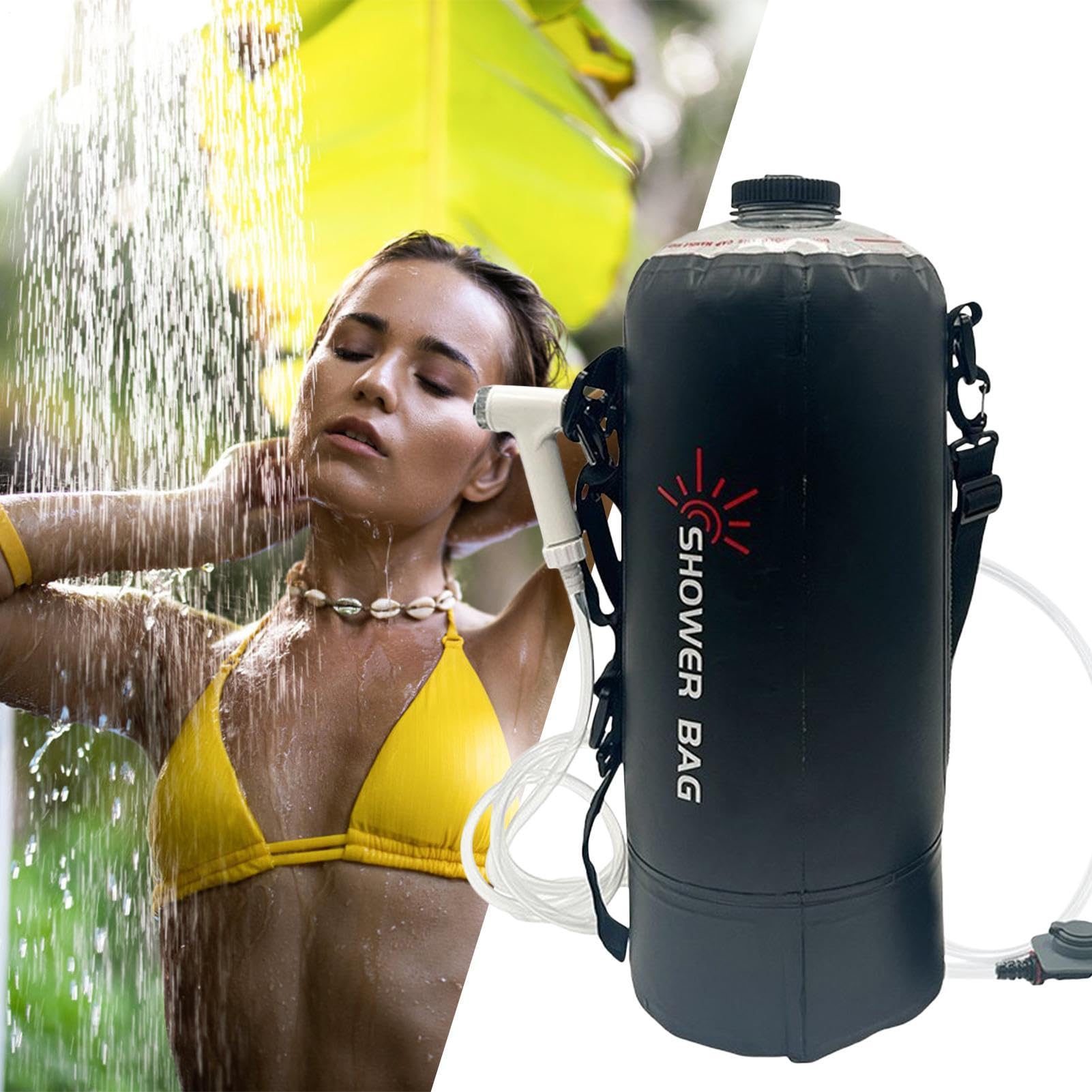 Zewnętrzny Prysznic Kempingowy Wąż Zdejmowalny, Przełączana Głowica | Solarna Torba Prysznicowa Kempingowa Sprzęt Turystyczny, Na Plażę, Pływanie, Outdoor, Overlanding
