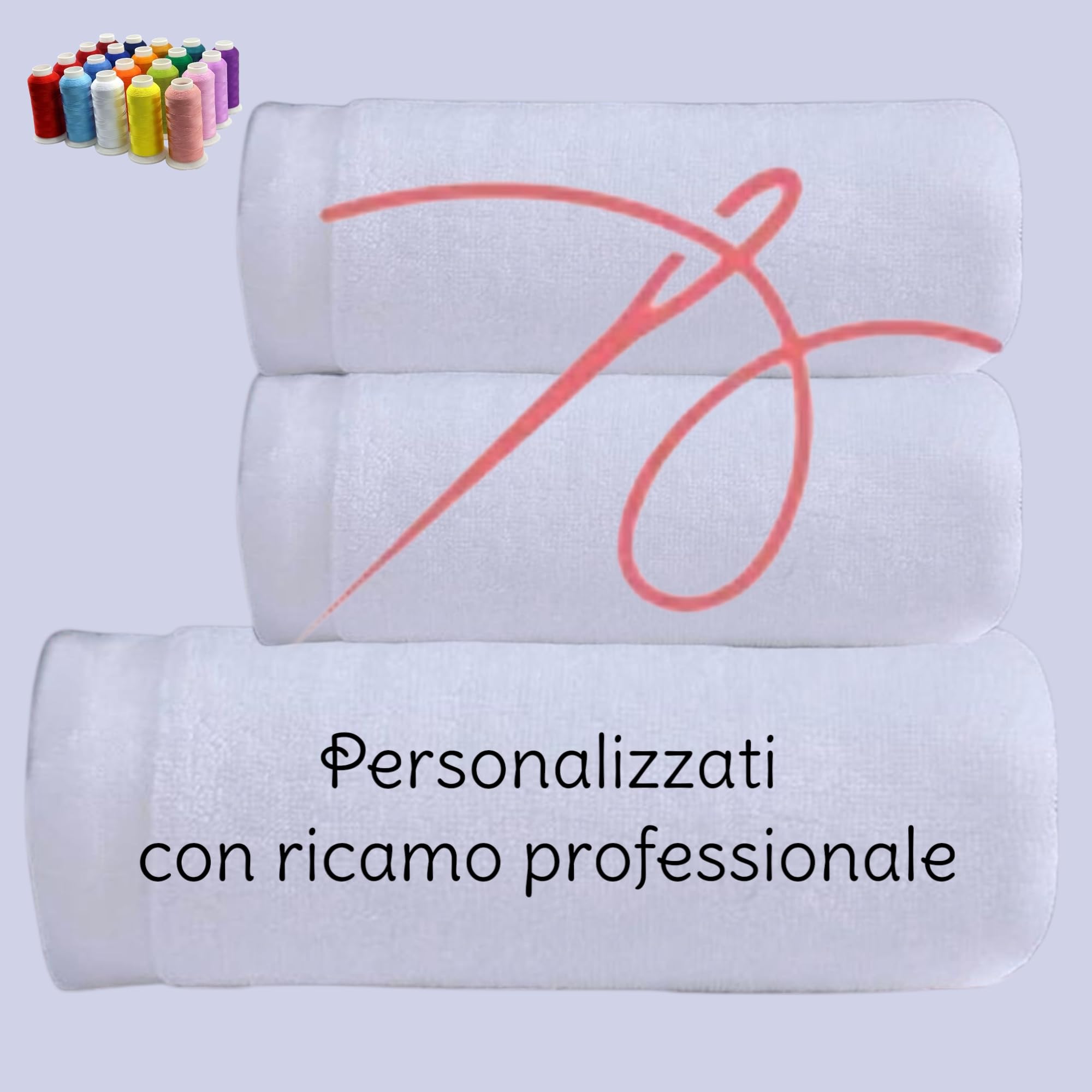 AmiAmarena Set Scuola Materna, Asilo Nido con Nome Ricamato. Sacca a zaino, bavaglino con elastico e asciugamano con asola. 100% cotone Made in Italy (Lollipop, Multicolore)