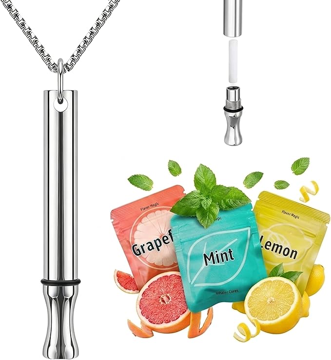 Calm Life Breathing Necklace With Flavor Swaps for Smoking Cessation