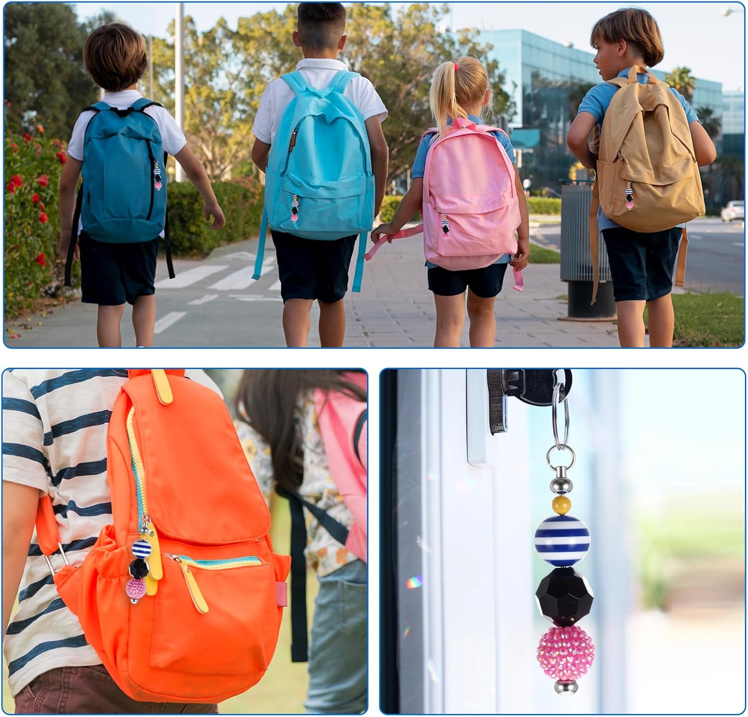 50pcs Blank Beadable Keychain Bars, Metal DIY Focal Bead Keychain Bar Charms Easy to Detachable Beaded Key Chain Making Accessories for Craft Item Project Pendant Kit Supplies - Image 6