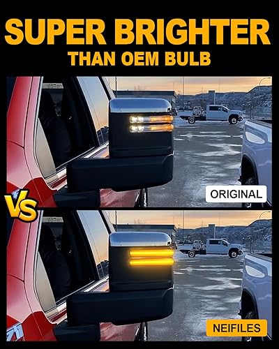 Miniatura 4 de Luz LED de señal de giro para Chevy Silverado GMC Sierra 2500 3500 2020-2023 Ambar Dynamic Switchback Full LED Luz de espejo lateral de remolque y