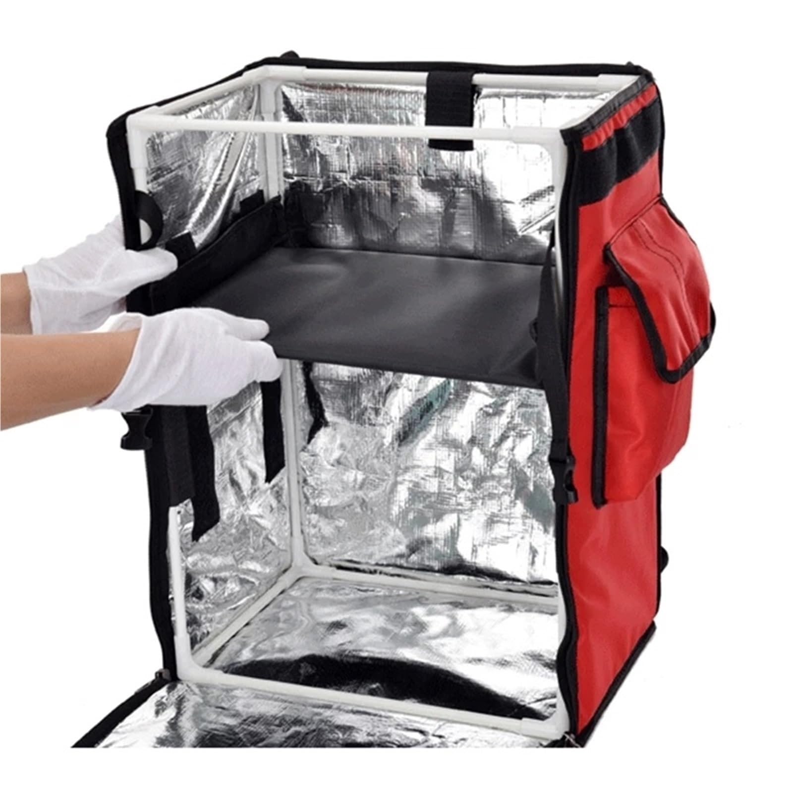 Mochila Delivery,Mochila Repartidor 4 2L / 58L Bolsas De Comida para Llevar A La Rápida Pizza Bolsa Entrega Caja Hielo Aparato Impermeable Aislamiento Almuerzo(42L Black Color)