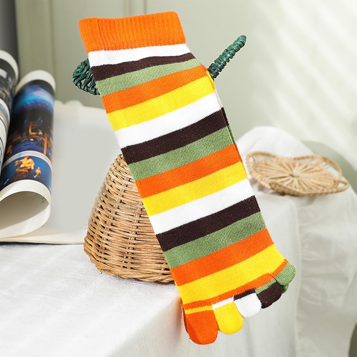 Finger-Toe Socks Stretchy Cotton Fabric Long Tube Design Spring Autumn Essentials Toddler Cotton Long Tube Socks