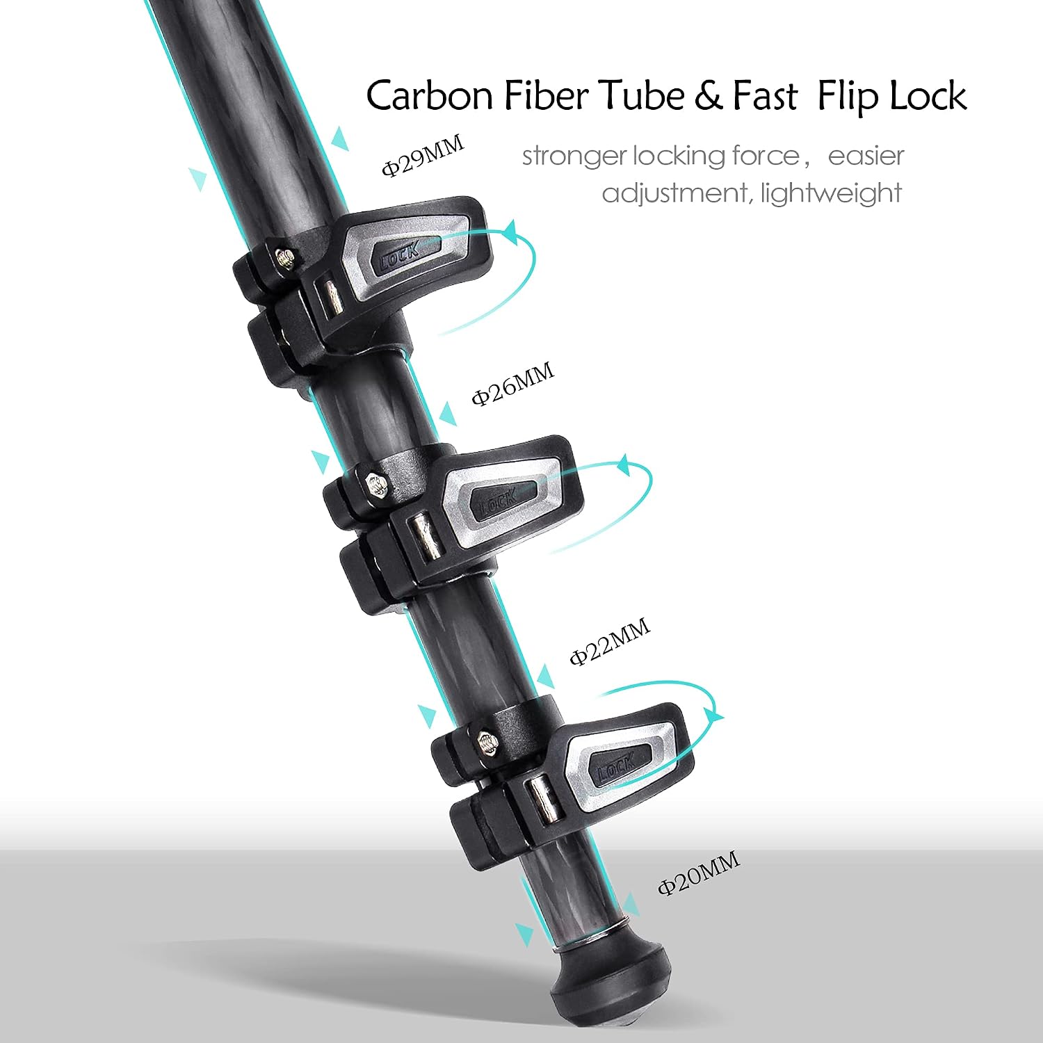 Carbon Fiber Tripod Heavy Duty Camera Tripod for DSLR with Low Profile Ball Head Magic Arm Phone Mount Professional Travel Tripod Max Load 44lbs/20kg 29mm Leg Tube Ultbra Stable Stand by Besnfoto