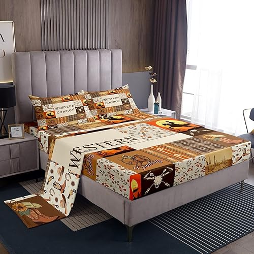 Miniatura 8 de Juego de sábanas de animales de granja, tamaño individual, juego de ropa de cama de vaquero del oeste salvaje, 3 piezas para niños, niñas y mujeres,