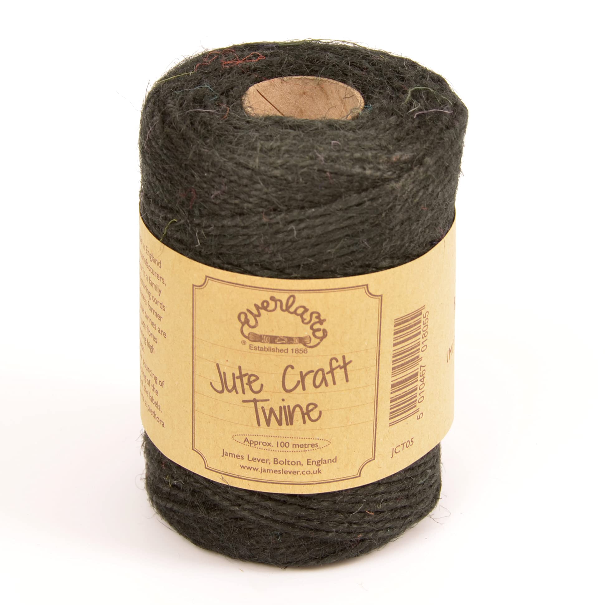 Everlasto Licorice Natural Coloured Jute Craft Twine 100M Spools (Licorice)