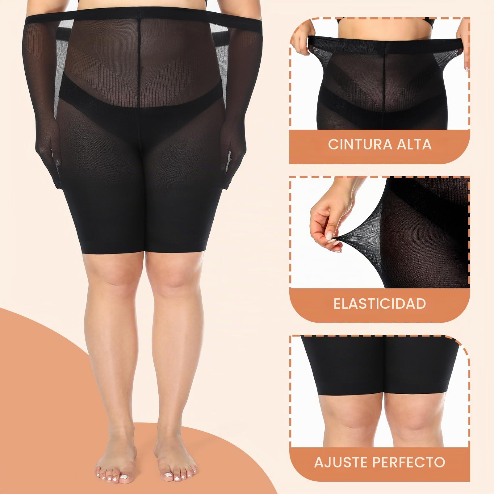 MANZI Pantalones cortos antirozaduras para mujer, ropa interior, pantalones cortos de seguridad, 3 unidades