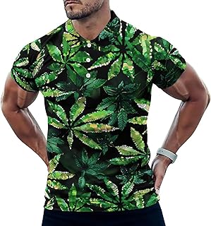 Green Weed - Camiseta de manga corta para hombre, diseño de lentejuelas, color verde