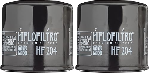Miniatura 8 de HiFloFiltro HF204 Filtro de aceite estándar negro premium, individual (paquete de 2)