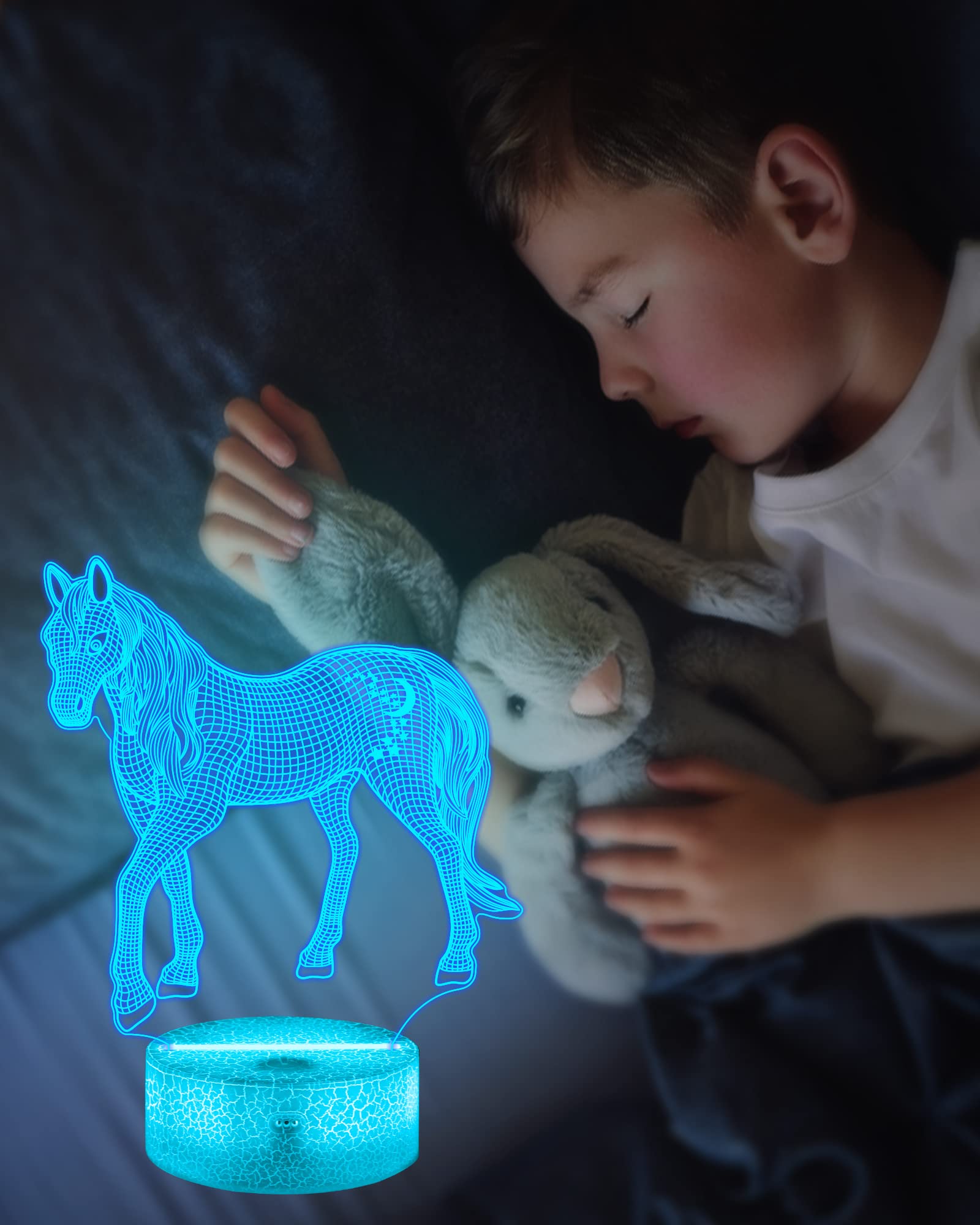 Nice Dream Luce Notturna da Basket per Bambini, Lampada da Illusione 3D