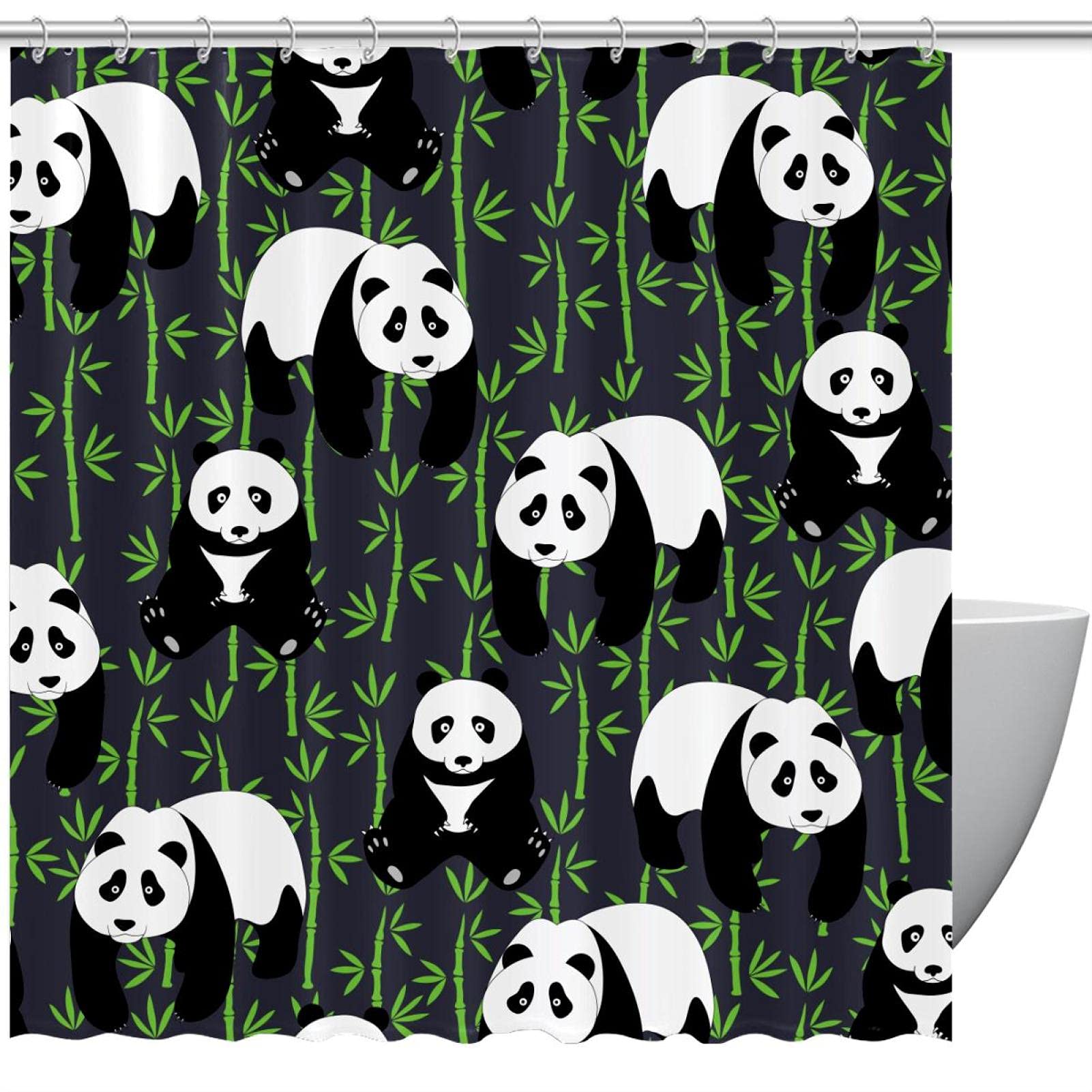 Rideau de douche panda gris : une ambiance zen et ludique en famille